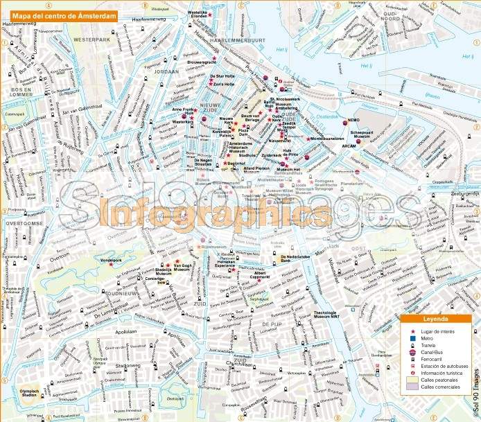 Infographics Map Of Central Amsterdam | Infographics90