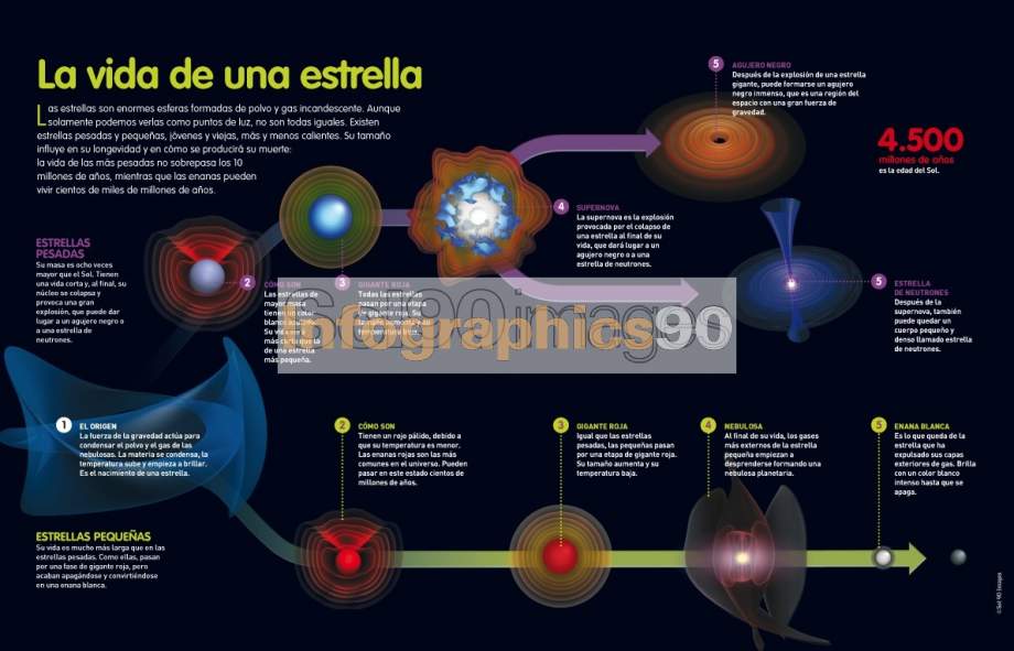 Infografía La Vida De Una Estrella Infographics90